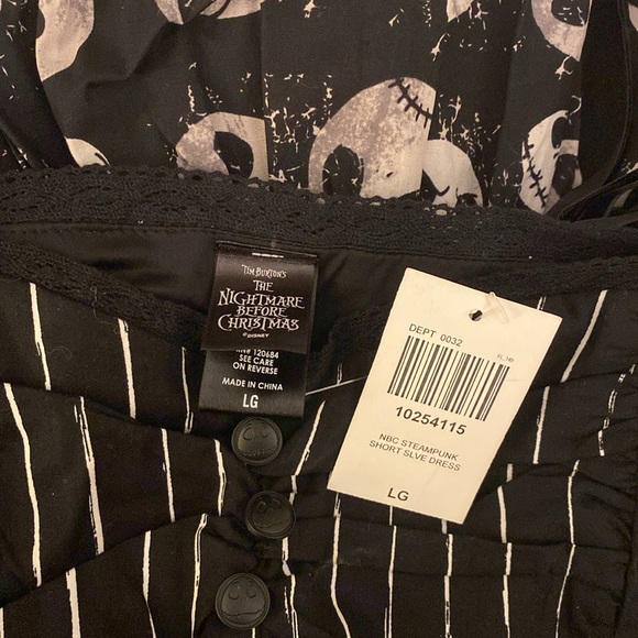 Hot Topic The Nightmare Before Christmas Pinstriped Coset Lace-up Mini Dress - Picture 5 of 14